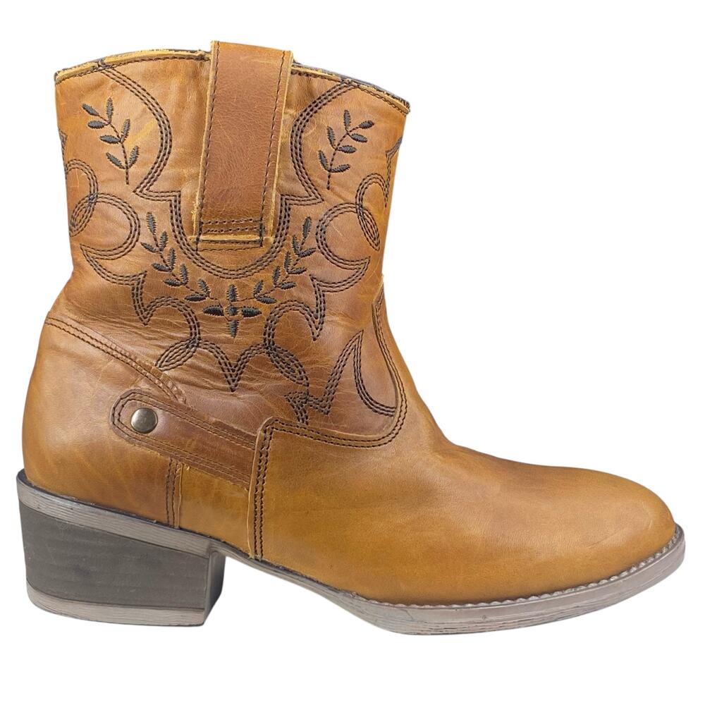 Sterling River Women’s Brown Leather Embroidered Western Boot Size US 6.5